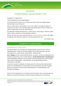 Newsletter Imagekampagne Donnersberger Land