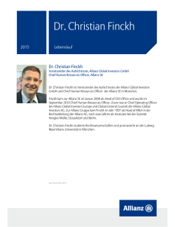Dr. Christian Finckh - Allianz Global Investors