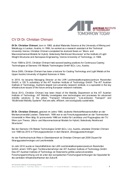 CV DI Dr. Christian Chimani