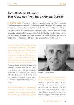 Sonnenschutzmittel – Interview mit Prof. Dr. Christian Surber