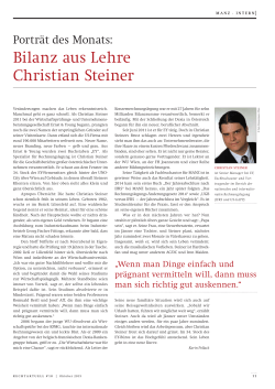 Bilanz aus Lehre Christian Steiner