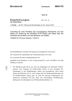 Bundesrat 584/1/15 Empfehlungen