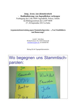 Wo begegnen uns Stammtisch