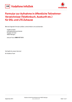 InfoDok 248: Formular zur Aufnahme in &ouml;ffentliche Teilnehmer