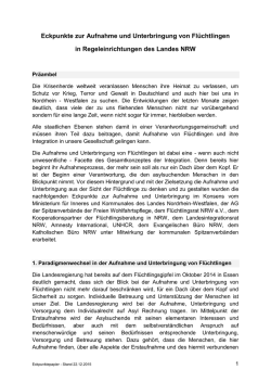 Eckpunkte zur Aufnahme und Unterbringung von
