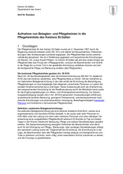 Aufnahme von Betagten- und Pflegeheimen in die Pflegeheimliste