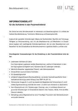 Informationsblatt f&uuml;r die Aufnahme in den Feuerwehrdienst