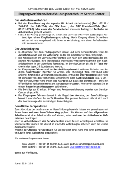 Infoblatt Aufnahme