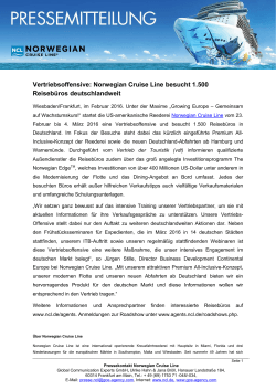 Vertriebsoffensive: Norwegian Cruise Line besucht 1.500