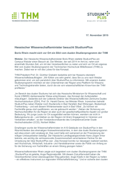 Hessischer Wissenschaftsminister besucht StudiumPlus