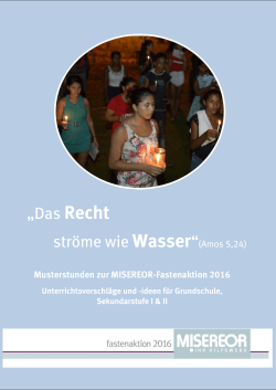 Die MISEREOR-Fastenaktion 2016 besucht die Schule