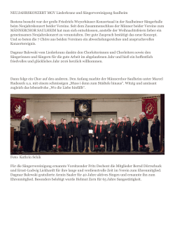 Neujahrskonzert 2016 - Sängervereinigung Saulheim eV