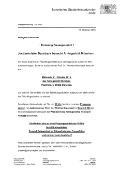 Einladung Pressegespräch - Bayerisches Staatsministerium der Justiz