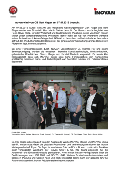 Inovan wird von OB Gert Hager am 07.05.2015 besucht