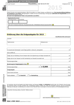 EGA1 - Erkl&auml;rung &uuml;ber die Erdgasabgabe f&uuml;r 2015 (Formular)