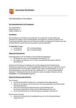 Informationsblatt zur Grundsteuer