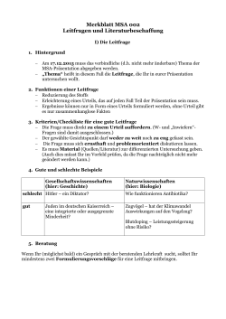 Leitfragen und Recherche