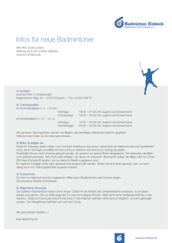 Infos für neue Badmintoner