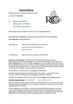 Ausschreibung Reitertag 2016