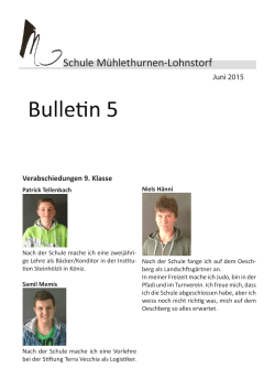Bulletin Juni 15 - Schule Mühlethurnen – Lohnstorf