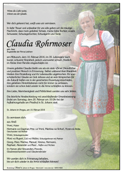 Claudia Rohrmoser - Bestattung Sterzl