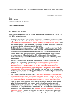 Herr Lohmann / Offener Brief - INITIATIVE