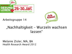 „Nachhaltigkeit – Wurzeln wachsen lassen“