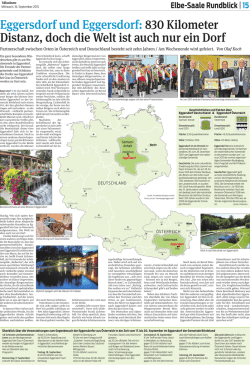 Eggersdorf und Eggersdorf: 830 Kilometer Distanz, doch die Welt ist