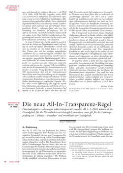 Die neue All-In-Transparenz-Regel