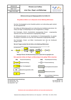 Hinweis zum Aufbau einer Gas-, Regel