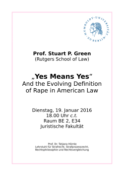 Yes Means Yes - Prof. Dr. Tatjana Hörnle - Humboldt