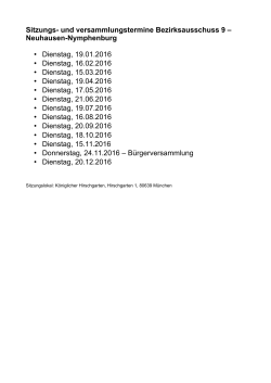 Jahres&uuml;berblick Sitzungstermine