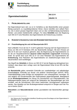 Eigenmietwertreduktion