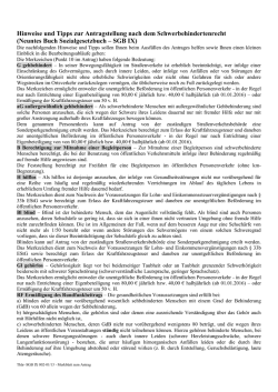Hinweise und Tipps zur Antragstellung nach dem