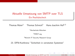 Aktuelle Umsetzung von SMTP over TLS