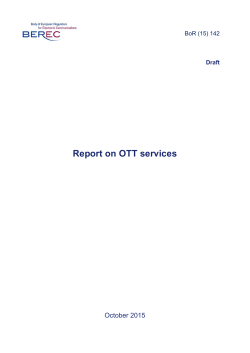 Draft BEREC Report on OTT services