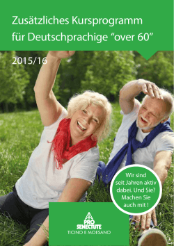 Zusätzliches Kursprogramm für Deutschprachige “over 60”