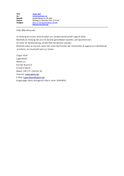 Hallo Billardfreunde, im Anhang ein erstes Infoschreiben zur