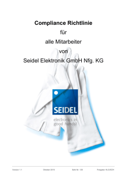 Compliance Richtlinie für Mitarbeiter von SEIDEL