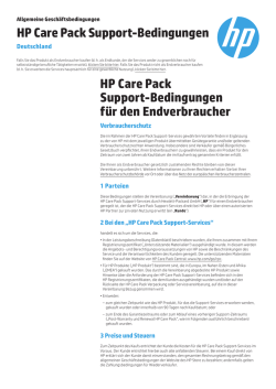 HP Care Pack Support-Bedingungen HP Care Pack Support