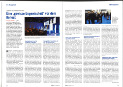Eine &bdquo;gewisse Ungewissheit&ldquo; vor dem