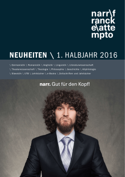 neuheiten \ 1. halbjahr 2016 - Narr Francke Attempto Verlag