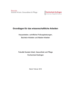Grundlagen f&uuml;r das wissenschaftliche Arbeiten