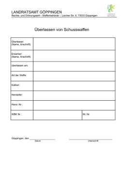 Überlassen von Schusswaffen