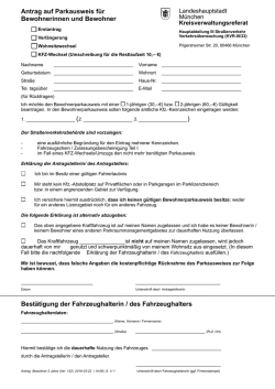 Antrag auf Parkausweis f&uuml;r Bewohnerinnen und