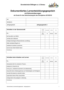 Dokumentiertes Lernentwicklungsgespr&auml;ch