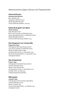 Werkverzeichnis (Opern, Revuen und Theaterstücke