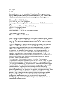 Axel Bargou Dr. med. Glukosetoleranztest bei der männlichen