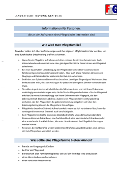 Informationen f&uuml;r Menschen, die gerne ein Pflegekind aufnehmen