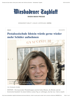 Pestalozzischule Idstein würde gerne wieder mehr Schüler
